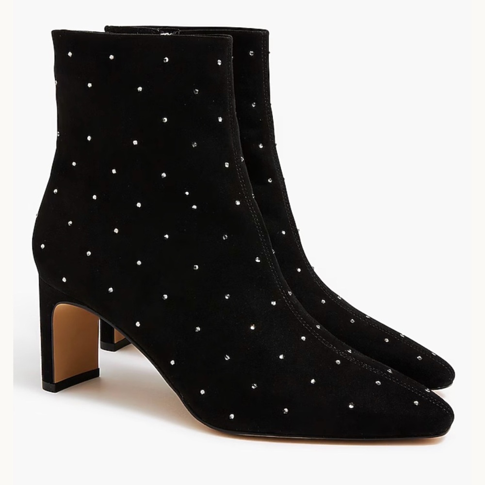 J. Crew Black Rhinestone Booties